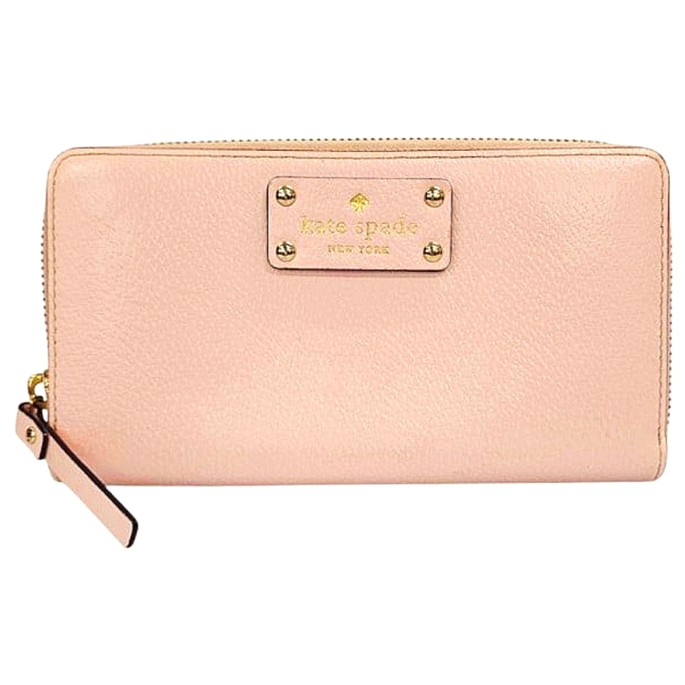 Kate Spade New York Pink Gold Leather Neda Wellesley Zip-Around Wallet